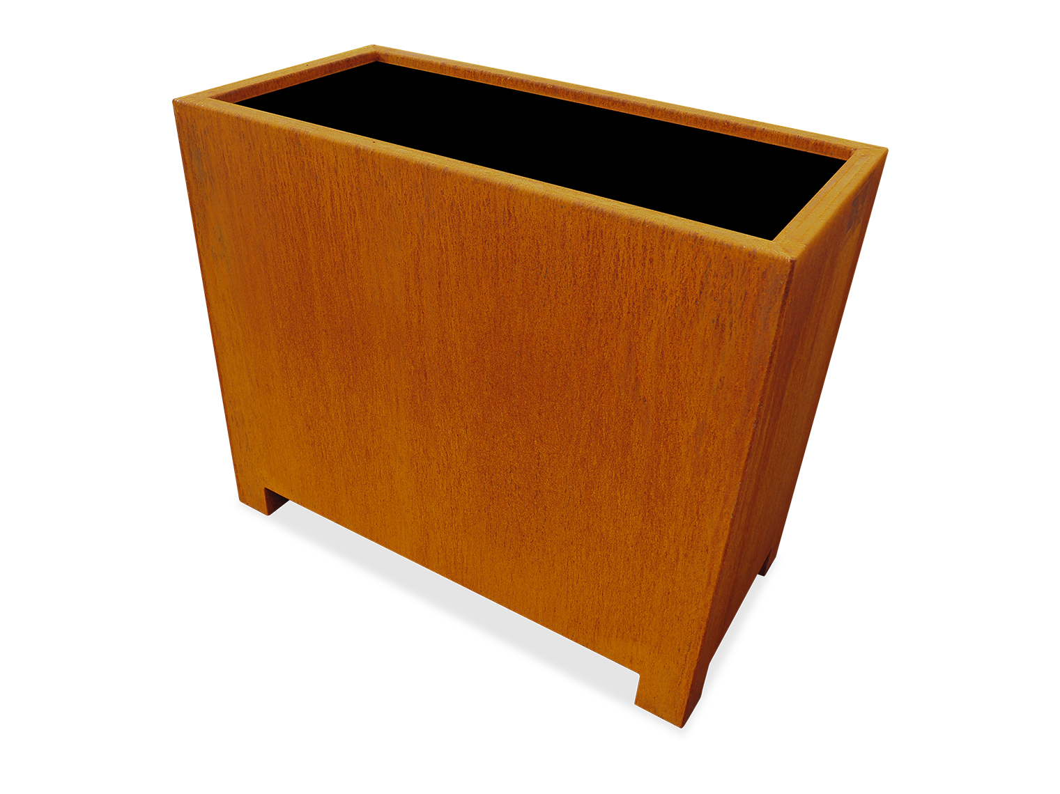 Modulaire plantenbak Anda in aluminium of cortenstaal met omgezette bovenrand