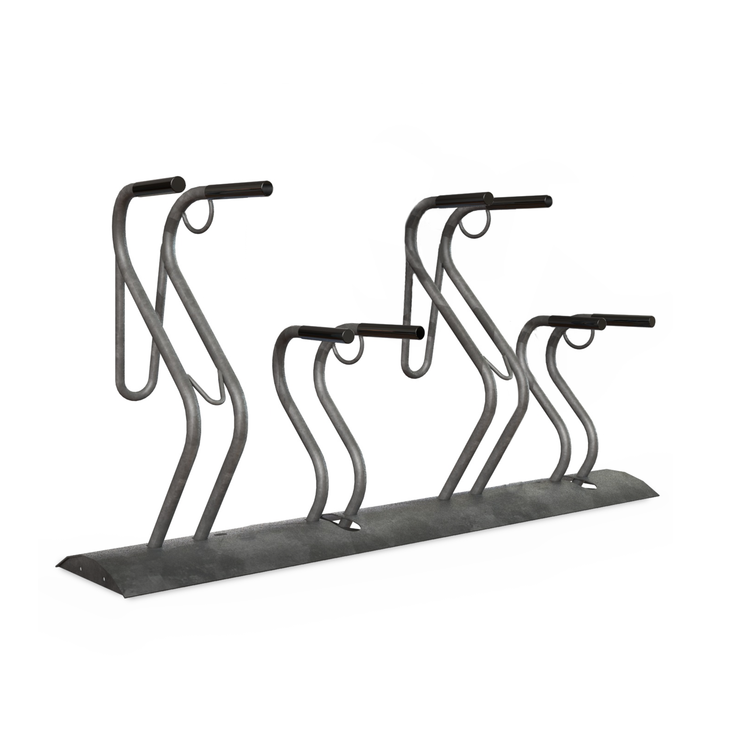 Modulair fietsrek Cobra Light met slanke gebogen stalen structuur