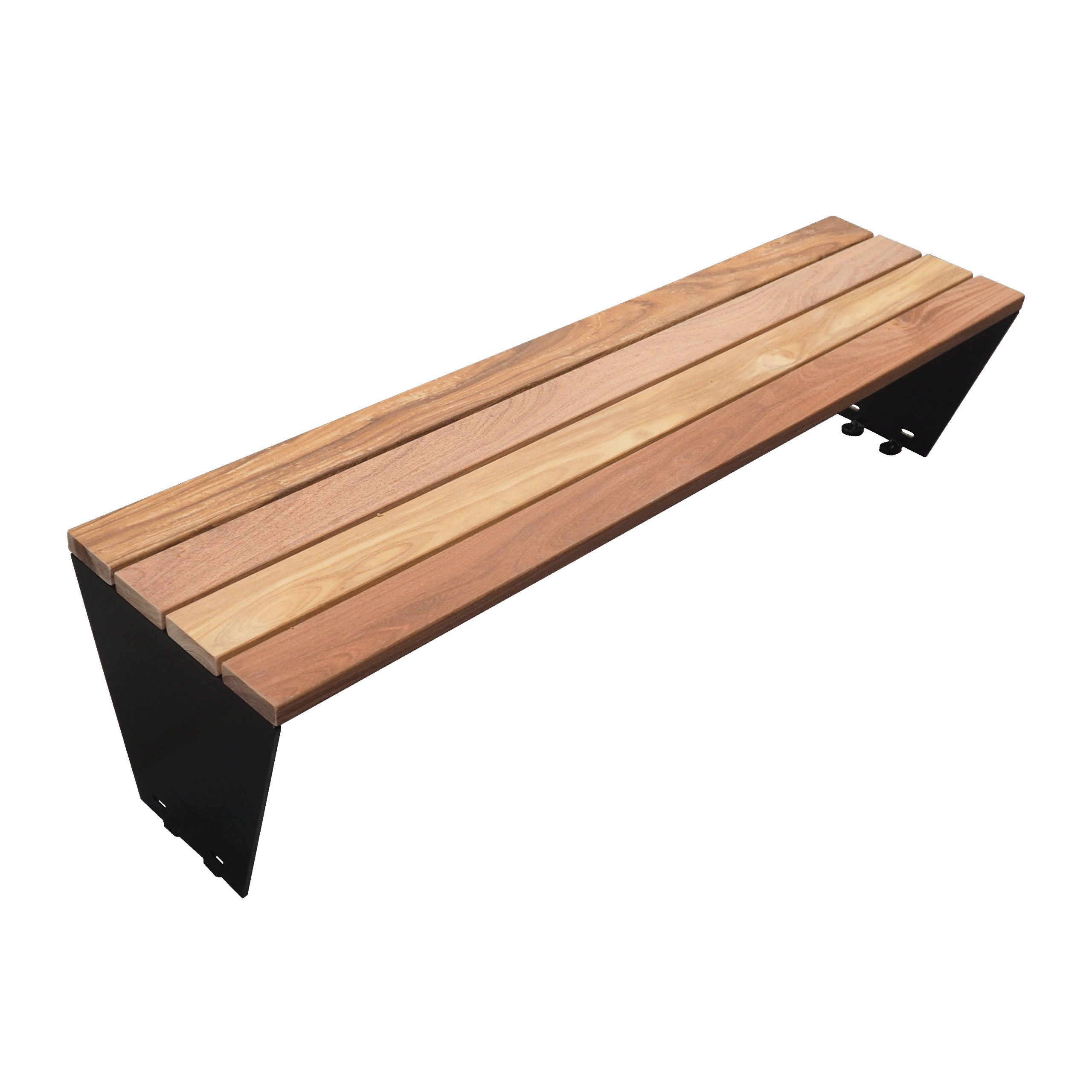Buitenbank Ensemble Single zonder rugleuning met stalen frame en lineair zitvlak