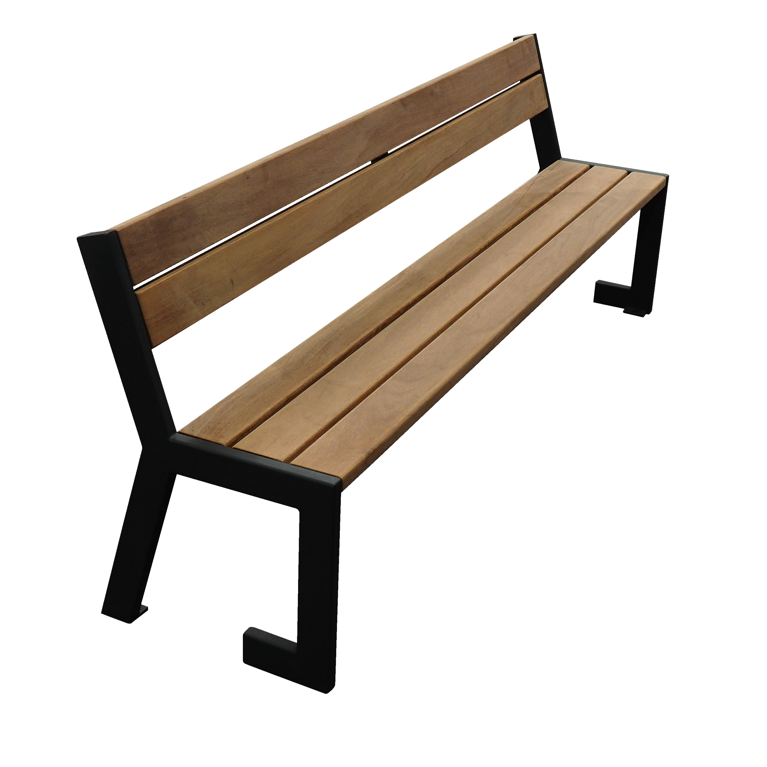 Buitenbank Forest met rugleuning en stalen frame
