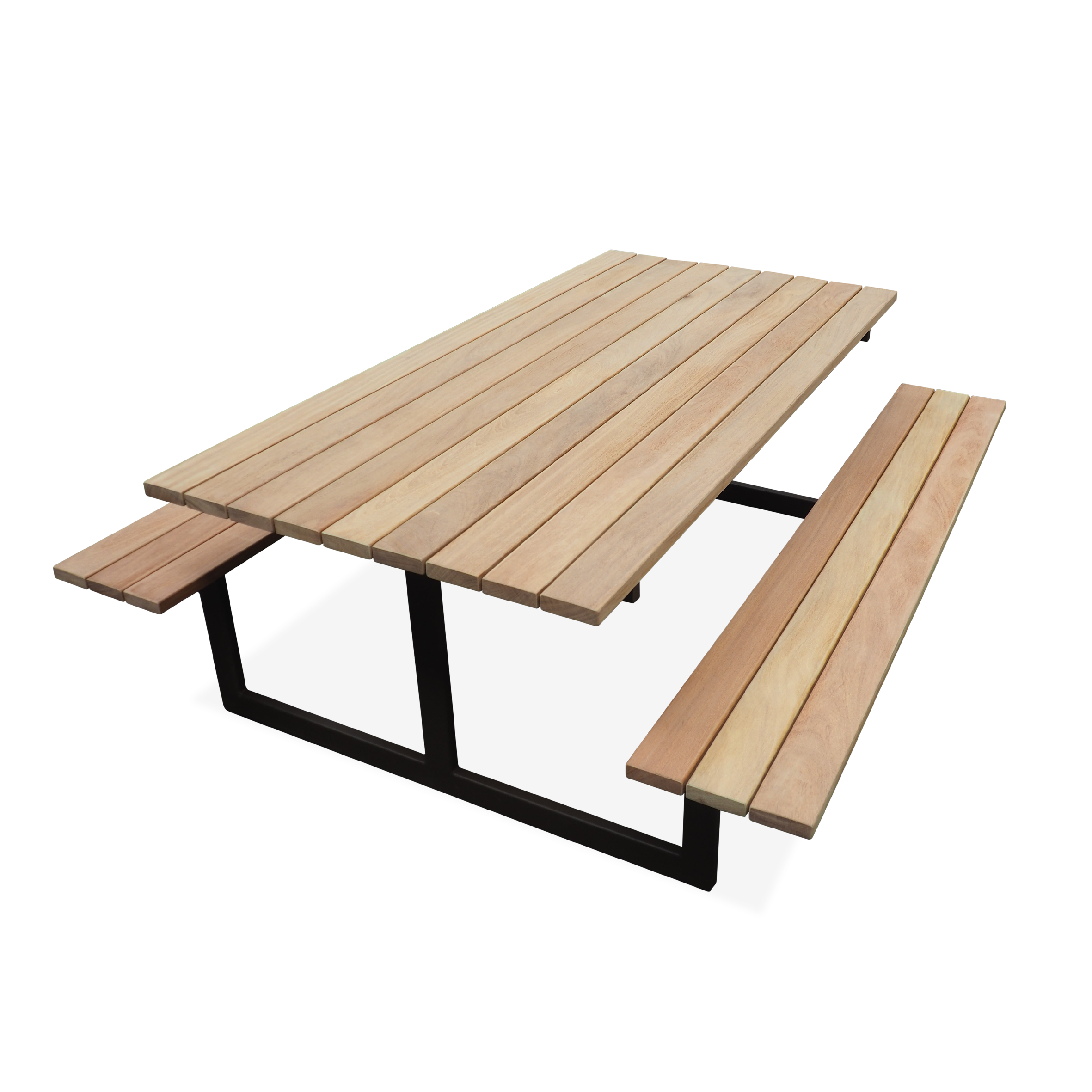 Picknicktafel Forest met stalen onderstel en houten latten