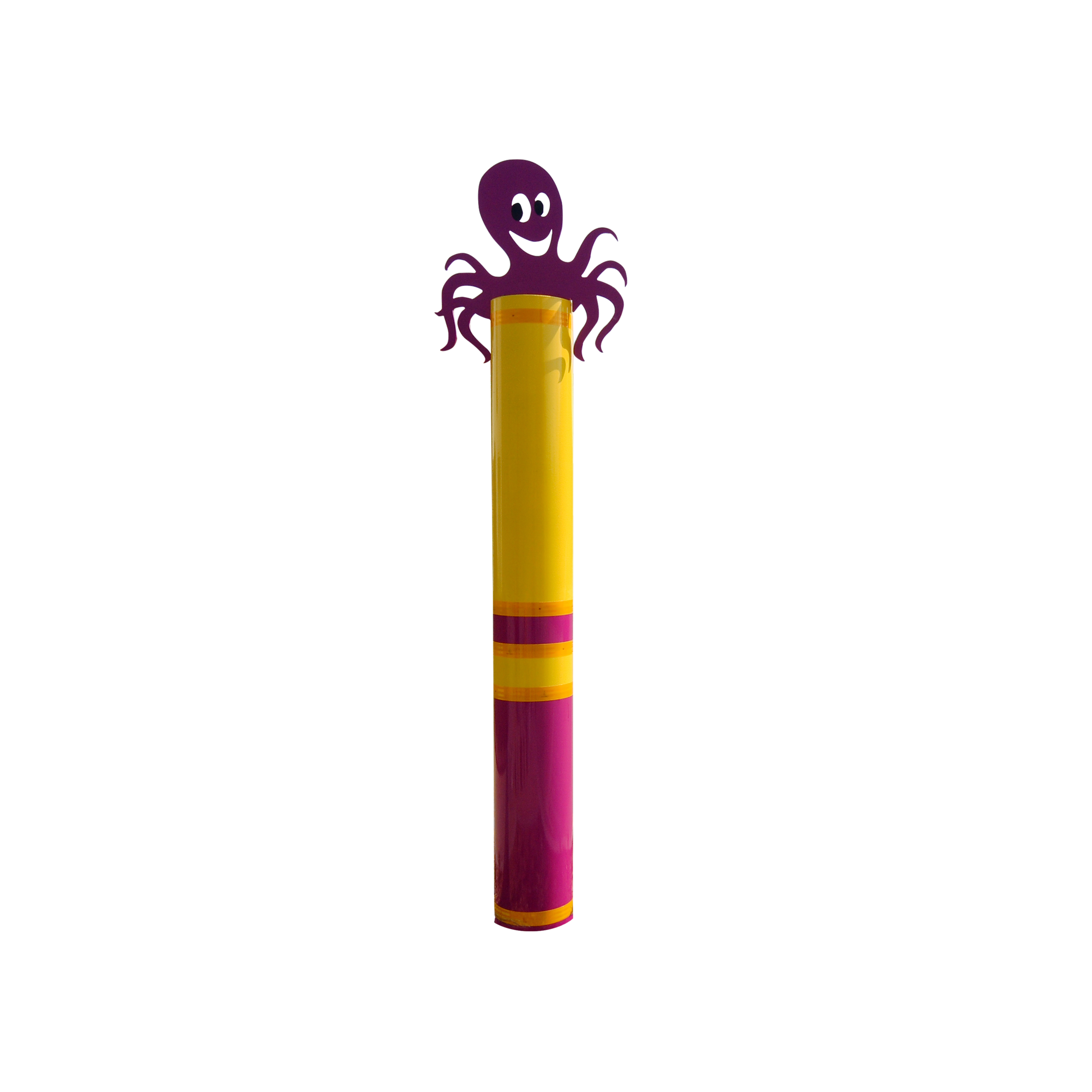 Accentpaal Octopus voor schoolomgeving in gepoedercoat staal met handsymbool