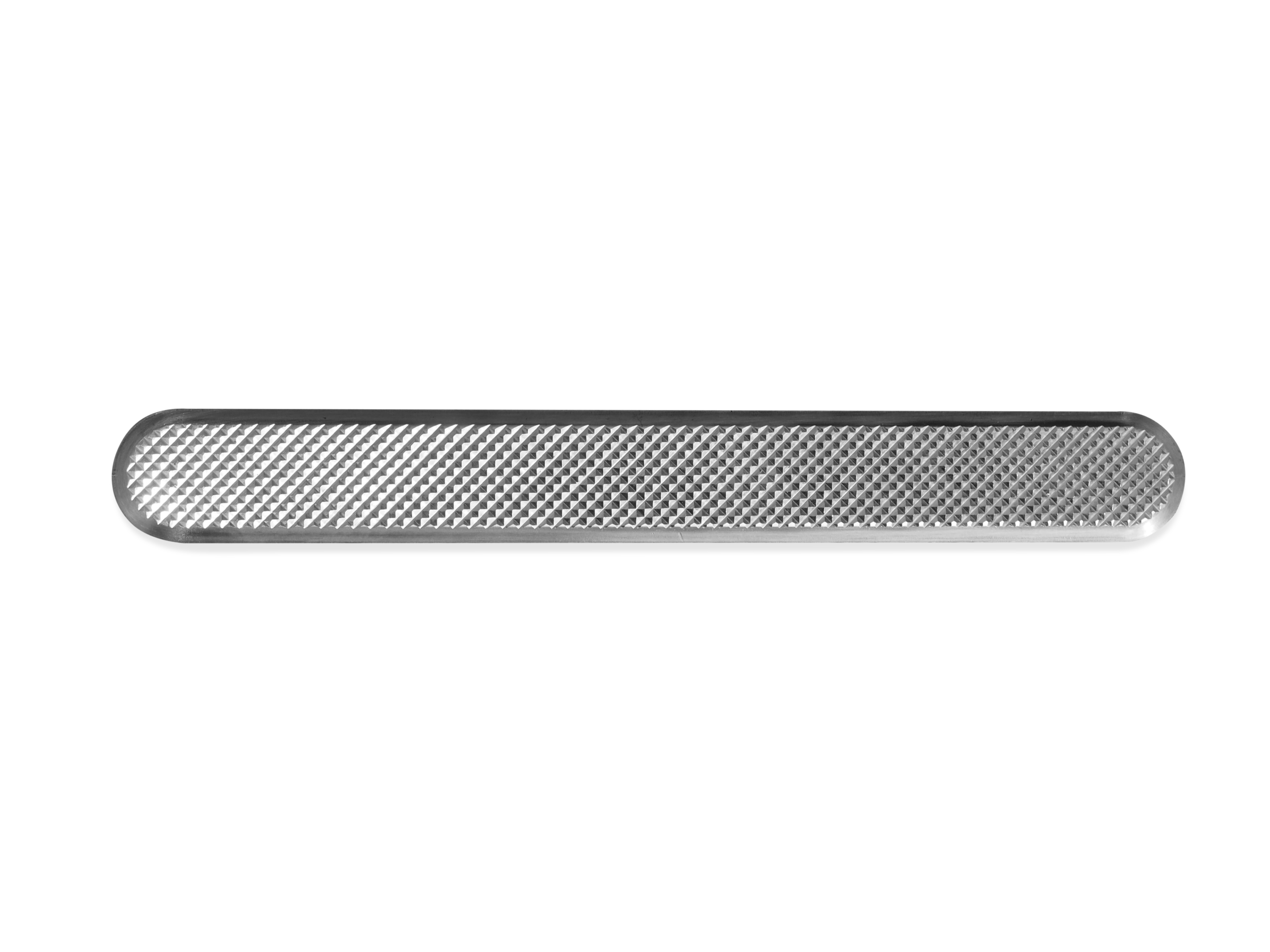 Lineaire podotactiele strip Podo Strip in geborsteld RVS met diamantprofiel