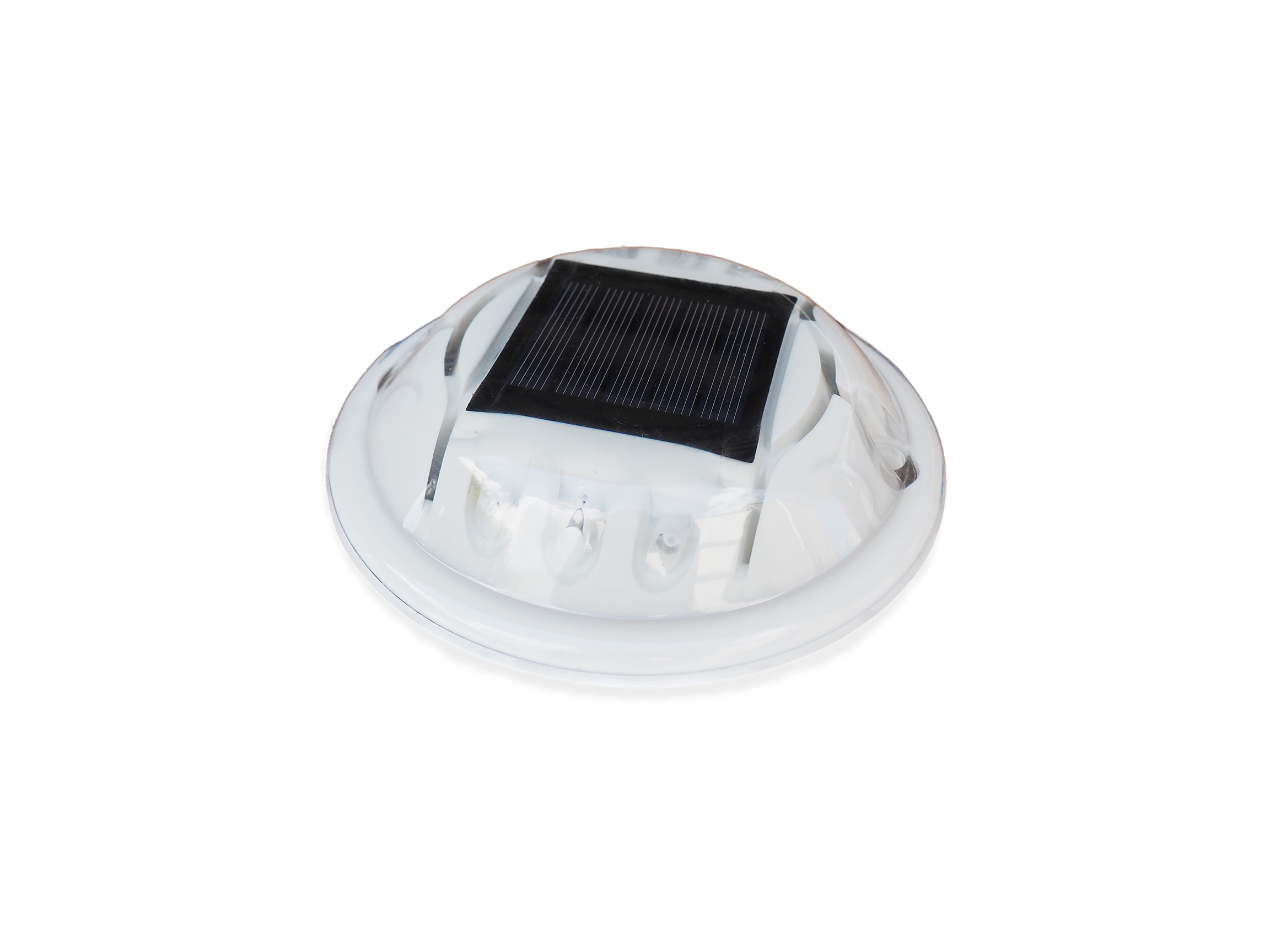 Ronde wegdekreflector SP1 in gietaluminium en PVC met geïntegreerd zonnepaneel