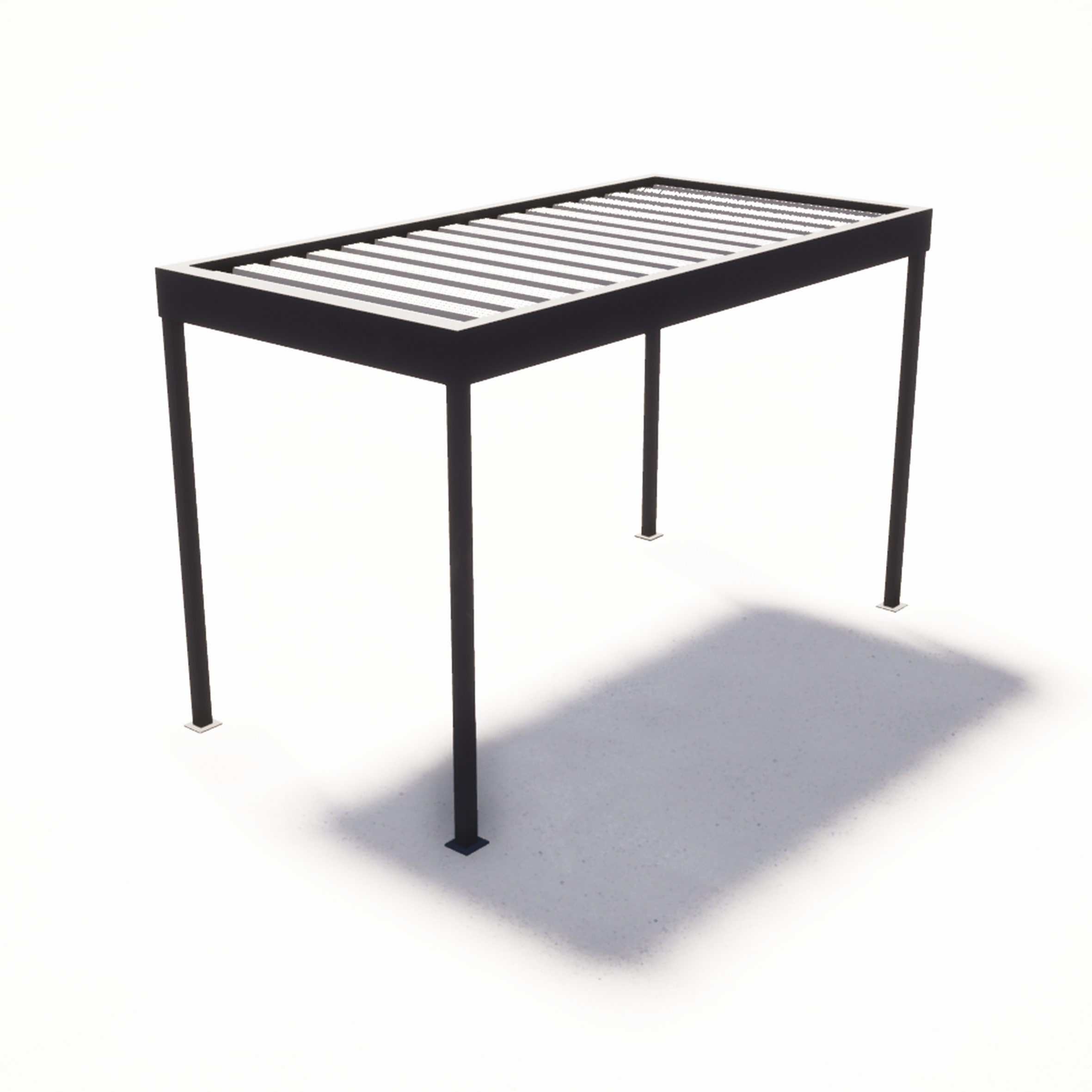 Modulaire overkapping Protect in gepoedercoat staal voor fietsen, rokers of afvalcontainers