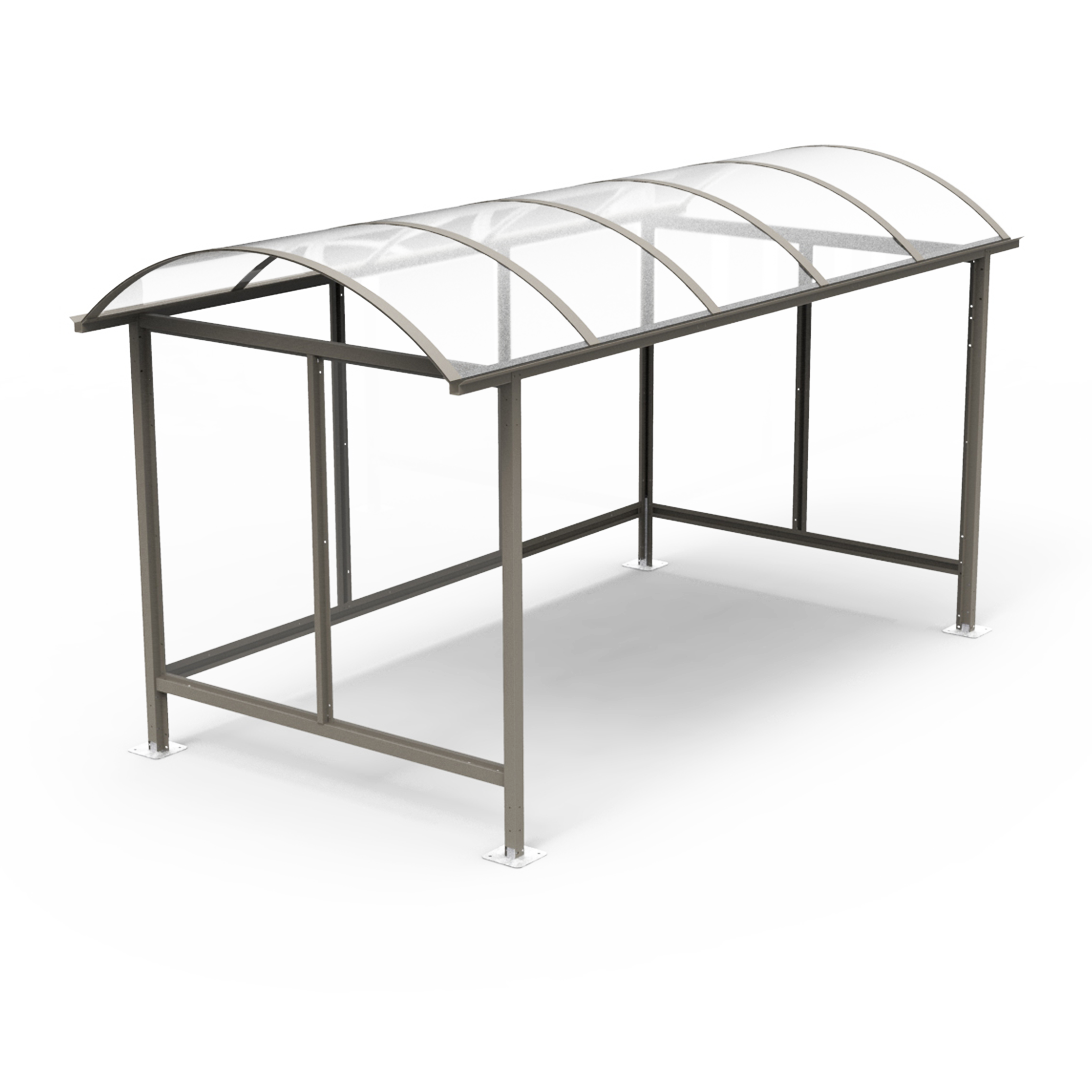 Overkapping Standard met gepoedercoat stalen frame en gehard glas